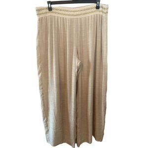 JM COLLECTION nude linen wide leg pant // Wms 2X